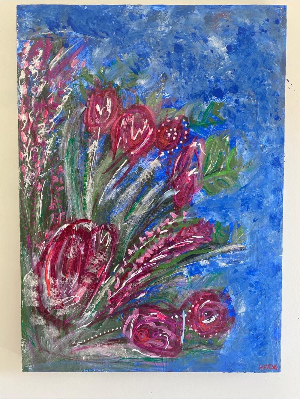 HANDMADE Original Abstract Modern Painting | 'brooklyn bouquet' by me on canvas